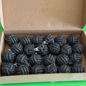 Dark grey Rope Knot table cloth or outdoor curtain weights